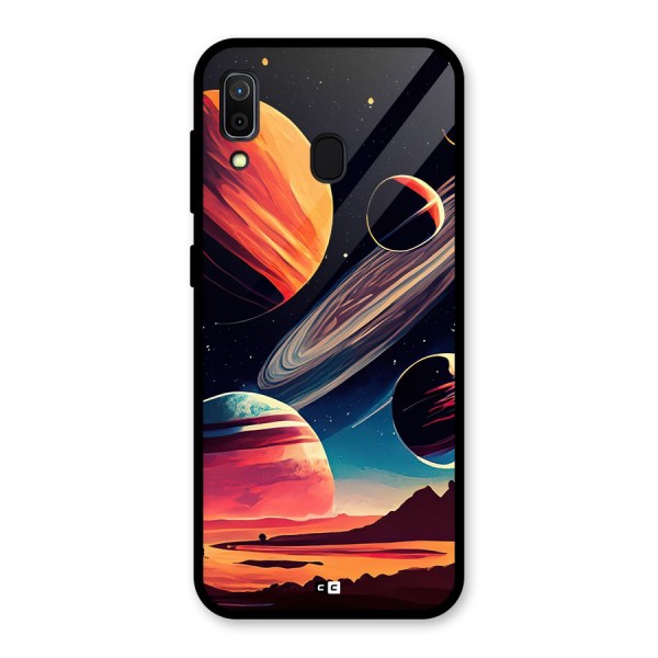 Space Planets Glass Back Case for Galaxy A30