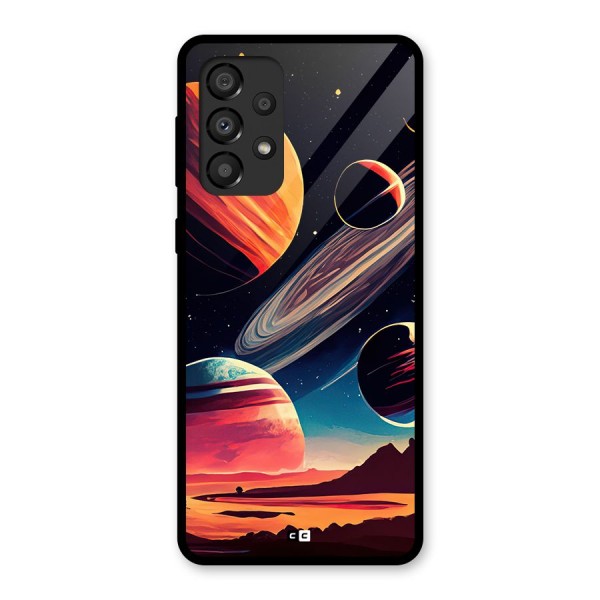 Space Planets Glass Back Case for Galaxy A33 5G