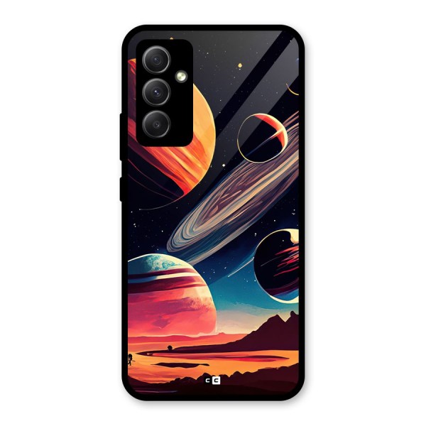 Space Planets Glass Back Case for Galaxy A34