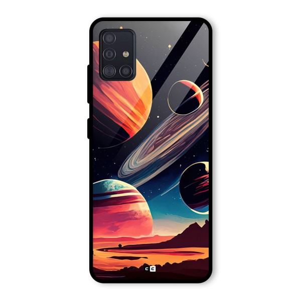 Space Planets Glass Back Case for Galaxy A51