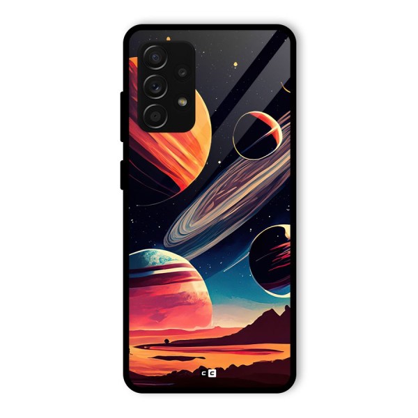 Space Planets Glass Back Case for Galaxy A53 5G