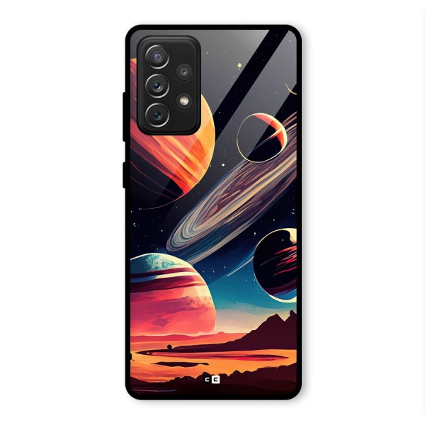 Space Planets Glass Back Case for Galaxy A72