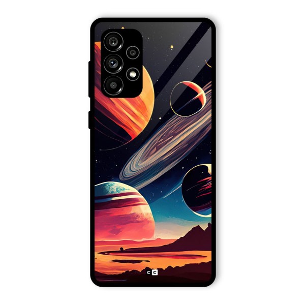 Space Planets Glass Back Case for Galaxy A73 5G