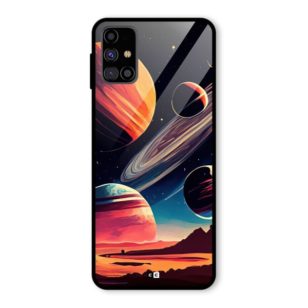 Space Planets Glass Back Case for Galaxy M31s