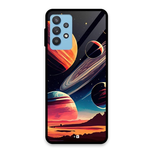 Space Planets Glass Back Case for Galaxy M32 5G