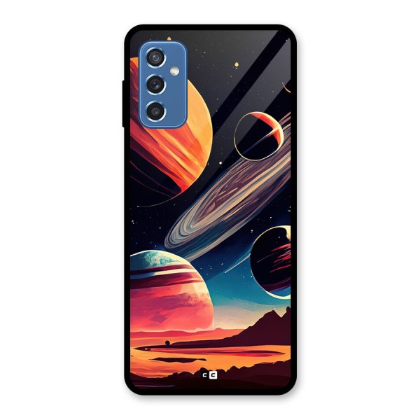 Space Planets Glass Back Case for Galaxy M52 5G