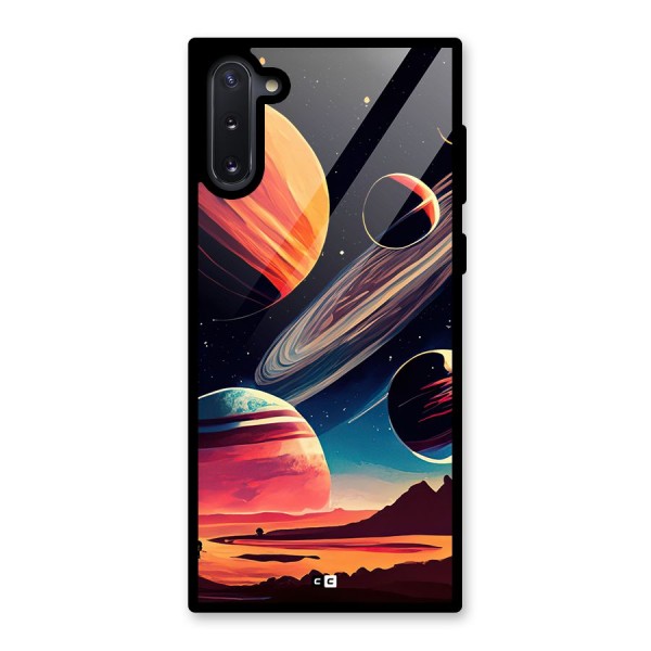 Space Planets Glass Back Case for Galaxy Note 10