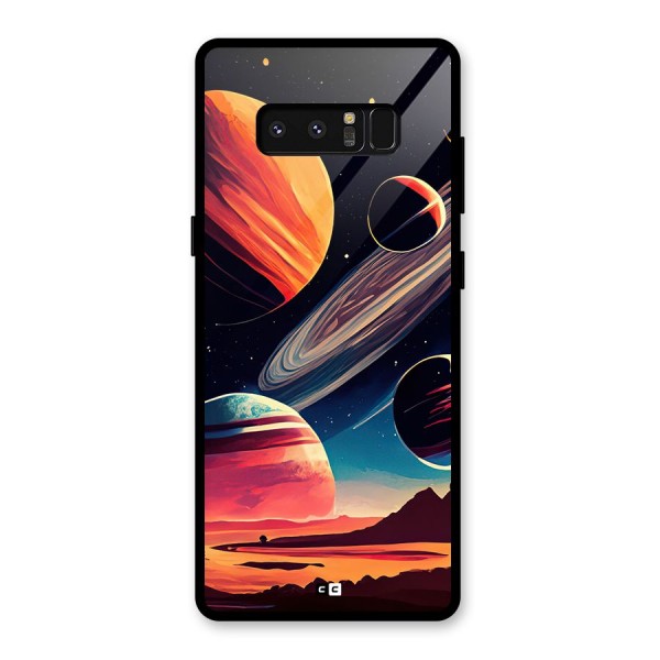 Space Planets Glass Back Case for Galaxy Note 8