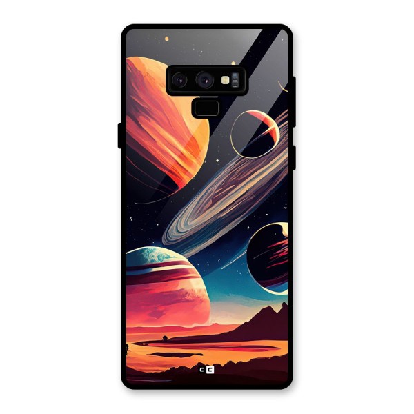 Space Planets Glass Back Case for Galaxy Note 9