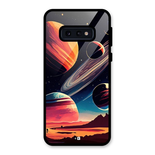 Space Planets Glass Back Case for Galaxy S10e