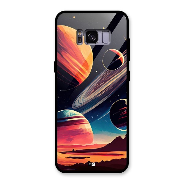 Space Planets Glass Back Case for Galaxy S8