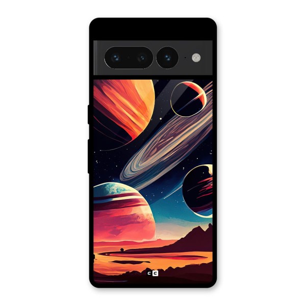 Space Planets Glass Back Case for Google Pixel 7 Pro