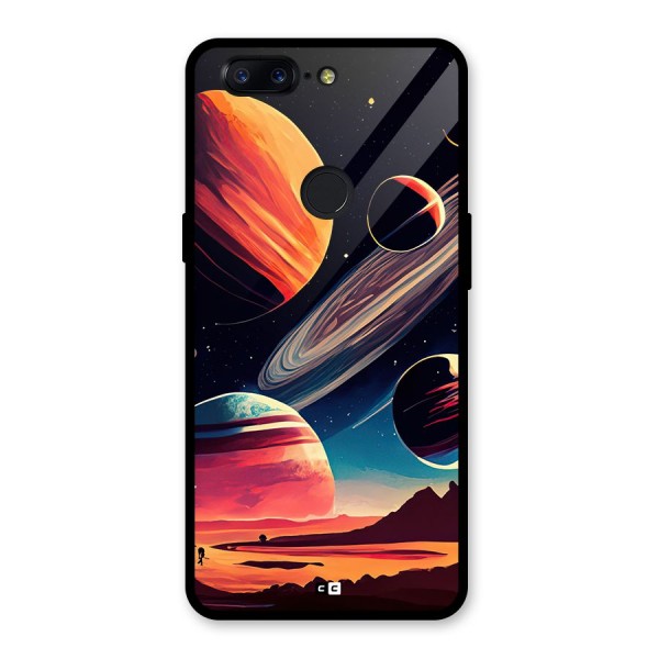 Space Planets Glass Back Case for OnePlus 5T