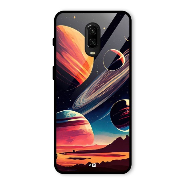 Space Planets Glass Back Case for OnePlus 6T