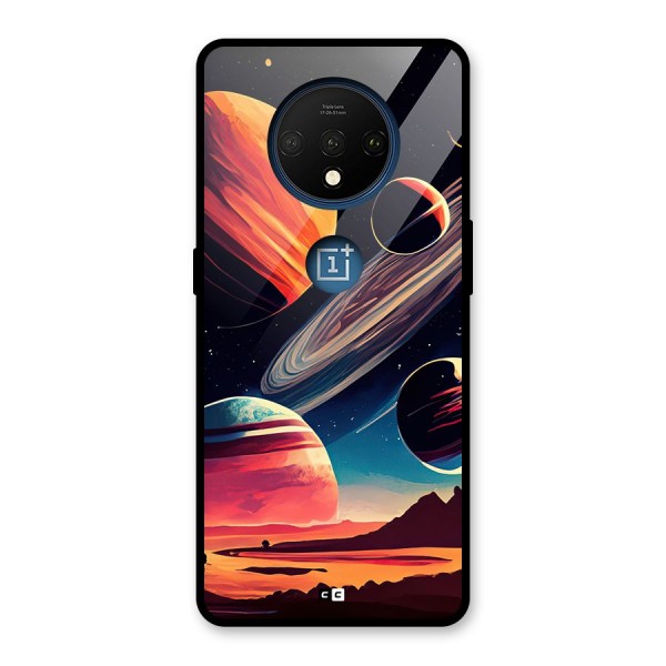 Space Planets Glass Back Case for OnePlus 7T