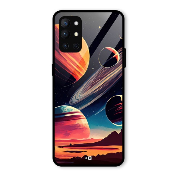 Space Planets Glass Back Case for OnePlus 9R