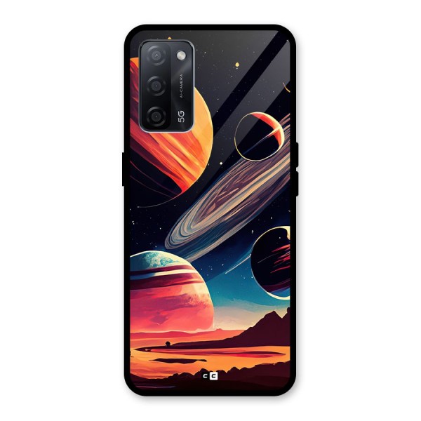 Space Planets Glass Back Case for Oppo A53s 5G