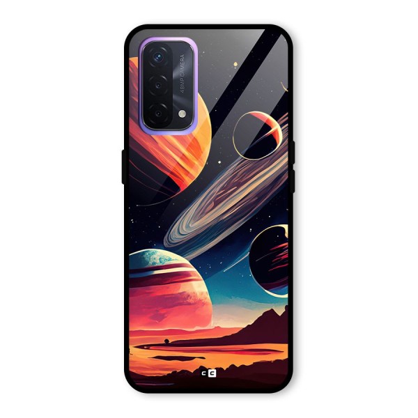 Space Planets Glass Back Case for Oppo A74 5G