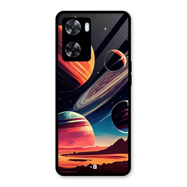 Space Planets Glass Back Case for Oppo A77