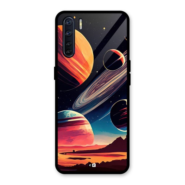 Space Planets Glass Back Case for Oppo F15