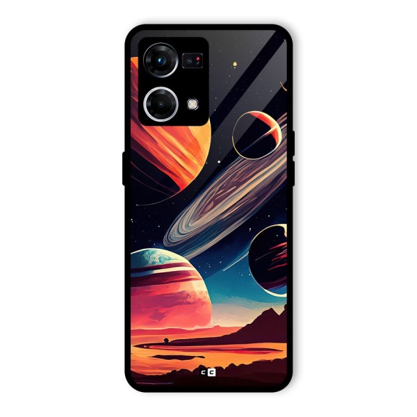 Space Planets Glass Back Case for Oppo F21 Pro 4G