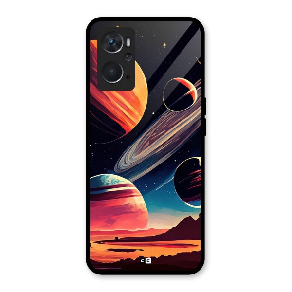 Space Planets Glass Back Case for Oppo K10 4G