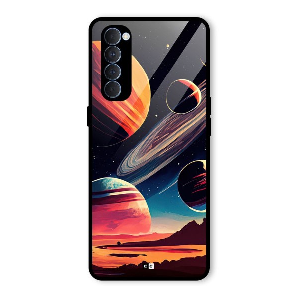 Space Planets Glass Back Case for Oppo Reno4 Pro