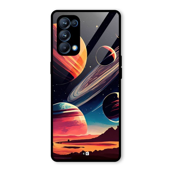 Space Planets Glass Back Case for Oppo Reno5 Pro 5G