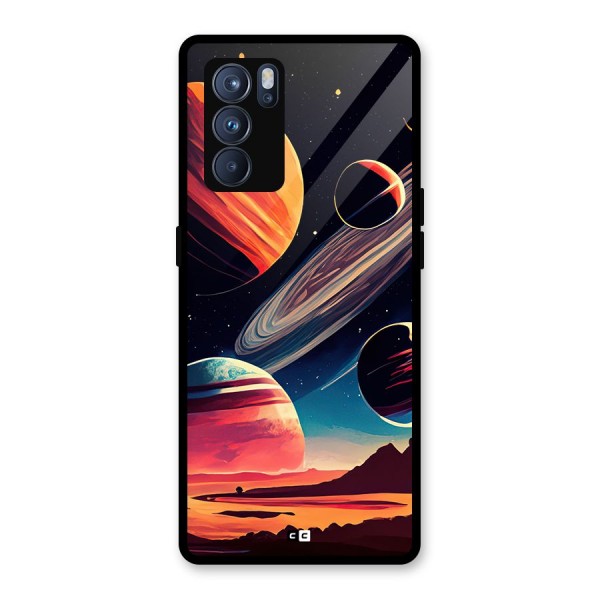 Space Planets Glass Back Case for Oppo Reno6 Pro 5G