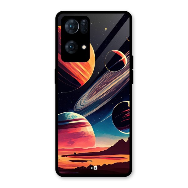 Space Planets Glass Back Case for Oppo Reno7 Pro 5G