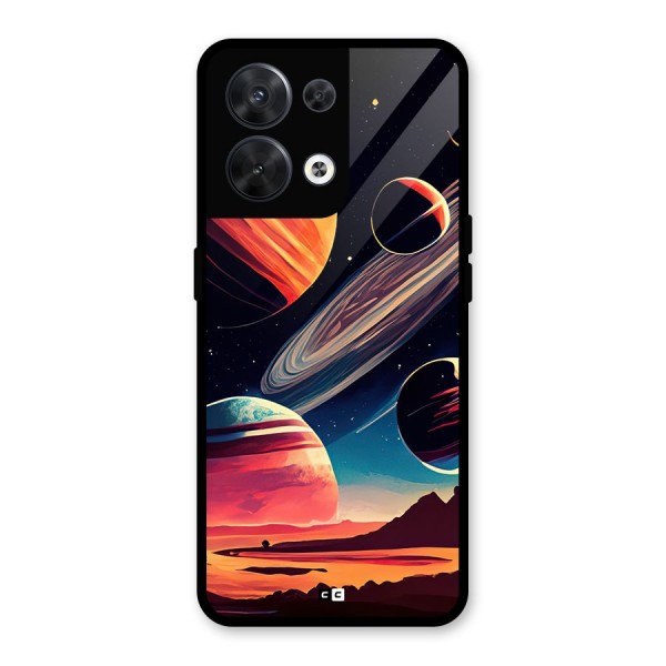 Space Planets Glass Back Case for Oppo Reno8 5G