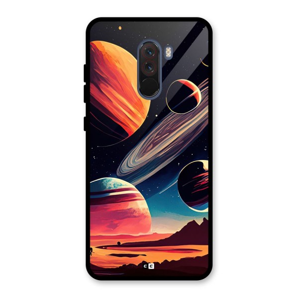 Space Planets Glass Back Case for Poco F1