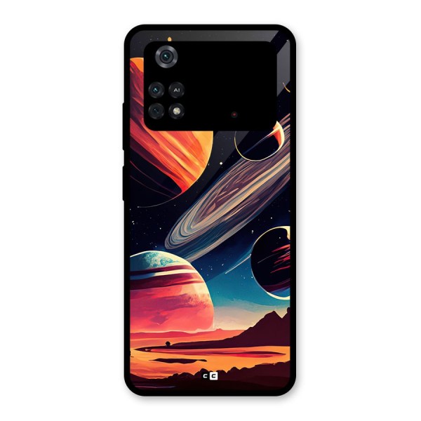 Space Planets Glass Back Case for Poco M4 Pro 4G