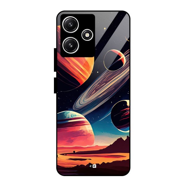 Space Planets Glass Back Case for Poco M6 Pro