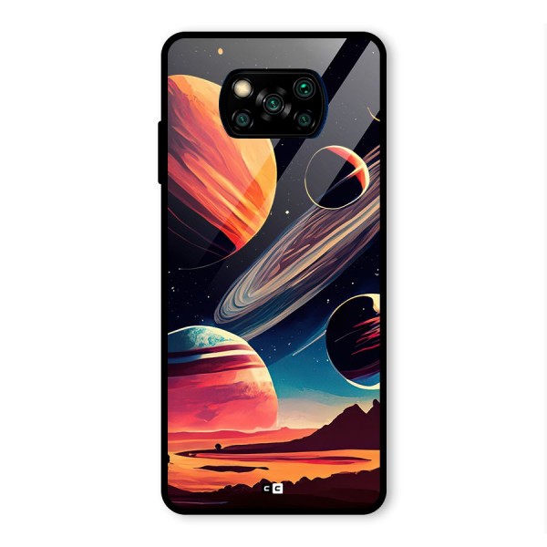 Space Planets Glass Back Case for Poco X3 Pro