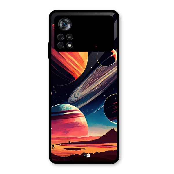 Space Planets Glass Back Case for Poco X4 Pro 5G