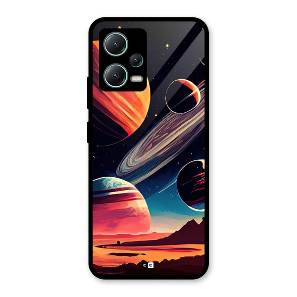 Space Planets Glass Back Case for Poco X5