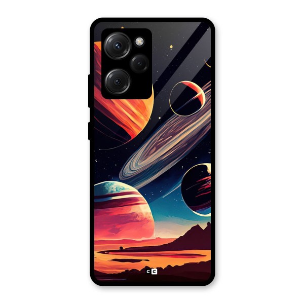 Space Planets Glass Back Case for Poco X5 Pro