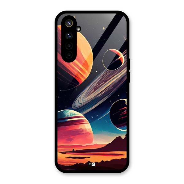 Space Planets Glass Back Case for Realme 6