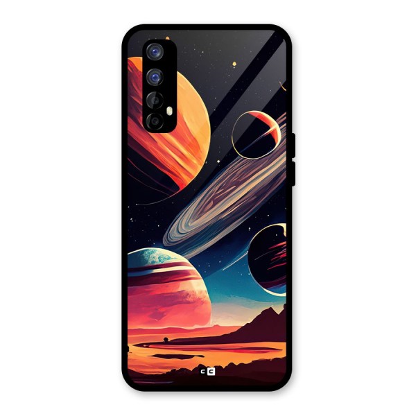 Space Planets Glass Back Case for Realme 7