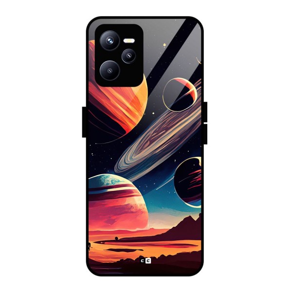 Space Planets Glass Back Case for Realme C35