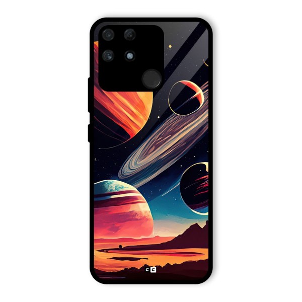 Space Planets Glass Back Case for Realme Narzo 50A