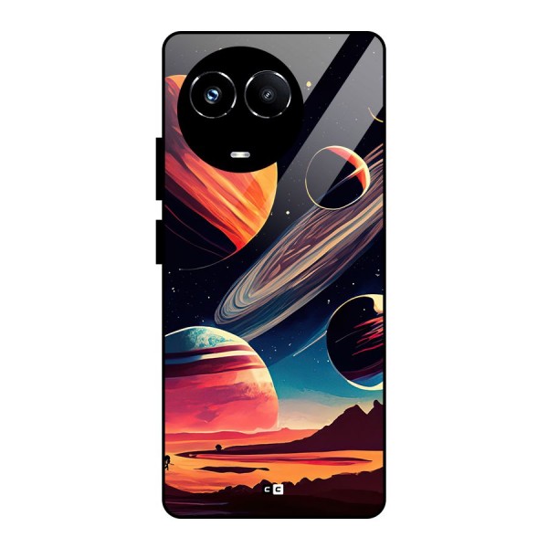 Space Planets Glass Back Case for Realme Narzo 60X