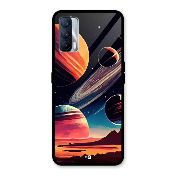 Space Planets Glass Back Case for Realme X7