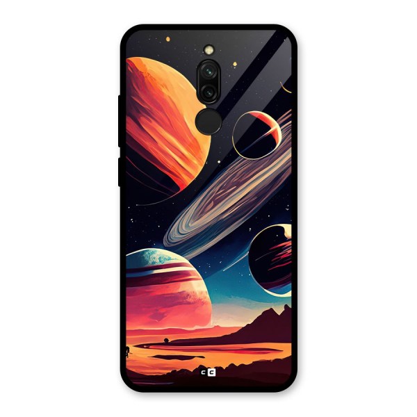 Space Planets Glass Back Case for Redmi 8