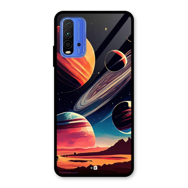 Space Planets Glass Back Case for Redmi 9 Power