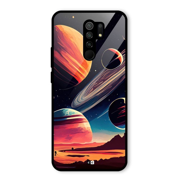 Space Planets Glass Back Case for Redmi 9 Prime