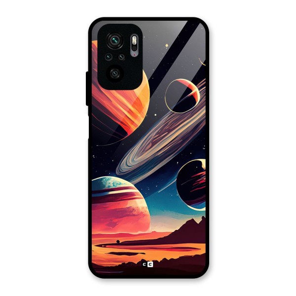 Space Planets Glass Back Case for Redmi Note 10