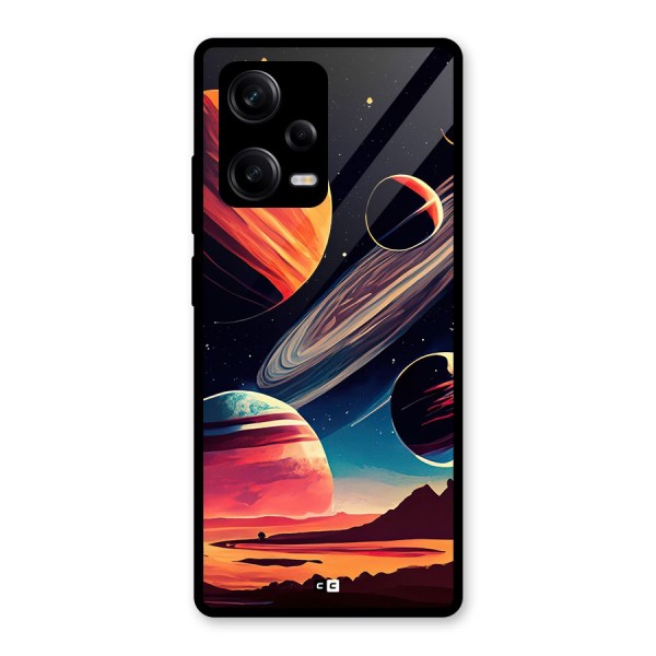 Space Planets Glass Back Case for Redmi Note 12 Pro