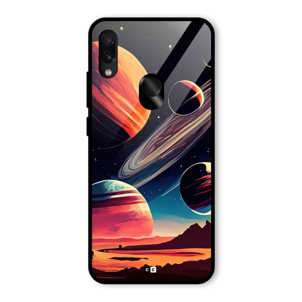 Space Planets Glass Back Case for Redmi Note 7